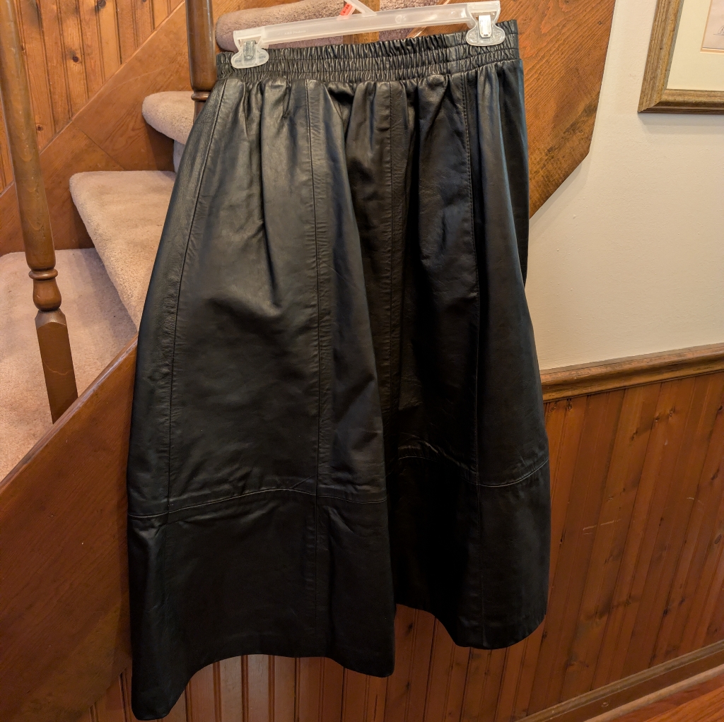 Black Genuine Leather Skirt By Northside Fashions. Small. Made In Usa. Vintage
